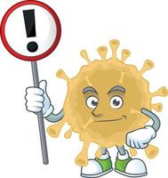 A cartoon character of coronavirus Particle vector