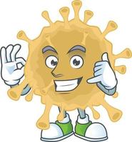 A cartoon character of coronavirus Particle vector