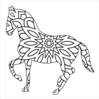 Vector animal mandala coloring page for kids and adult