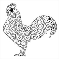 Vector animal mandala coloring page for kids and adult