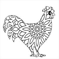 Vector animal mandala coloring page for kids and adult