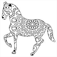 Vector animal mandala coloring page for kids and adult