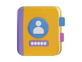 File with user icon 3d vector illustration