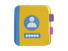 File with user icon 3d vector illustration