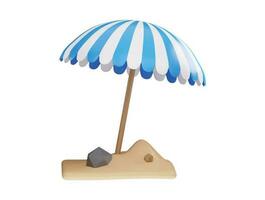 An umbrella on the sand with the word beach on it vector