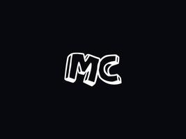 tipografía mc logo icono, negro blanco mc color logo letra vector