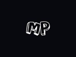 tipografía mp logo icono, negro blanco mp color logo letra vector