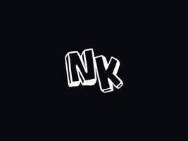 Abstract Nk Logo Image, Modern NK Minimalist Letter Logo vector