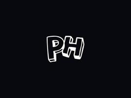 creativo ph letra logo, monograma ph negro blanco letra logo diseño vector