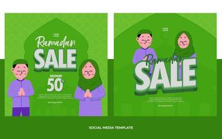 Ramadan social media square banner template vector