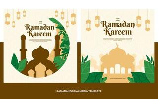 Ramadan social media square banner template vector