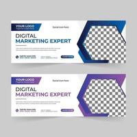 Creative digital marketing agency Business Facebook cover photo for social media, Corporate ads, and discount web banner vector template design