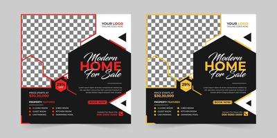 Modern Real estate house sale and home rent advertising square Social media post and promotion ads discount banner vector template design