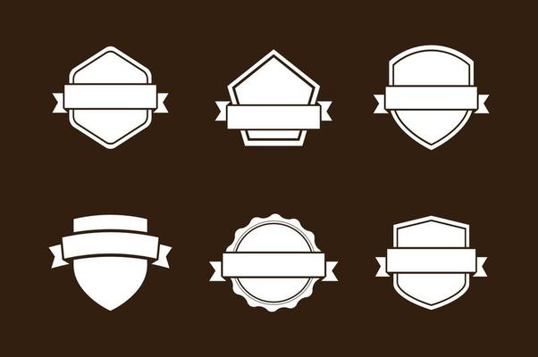 Crests shields with ribbon set