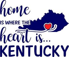 Home is where the heart is. US state Kentucky. vector