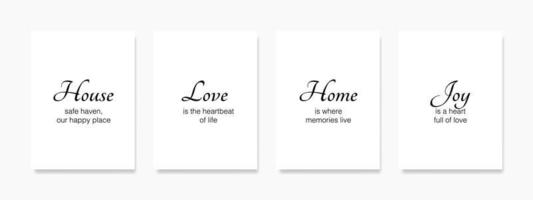 Variations of wall art add a homey touch to the living room. The quote, Home is Where the Heart Is. is printed in elegant font on a white background, creating a minimalist yet inviting feel. vector