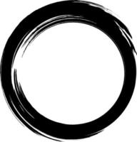 Ink drawn circle. Grunge circle. Brush stroke. Grunge frame. vector