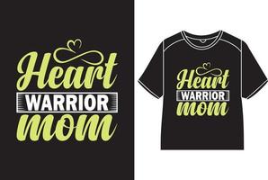 Heart warrior mom T-Shirt Design vector