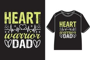 heart warrior dad T-Shirt Design vector