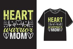 corazón guerrero mamá camiseta diseño vector
