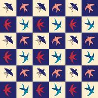 Vector pattern with abstract bright elements, stars and birds in the matisse style on a white background. Abstract geometric patterns for fabrics, clothing design.