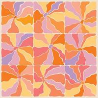 un conjunto con multicolor cuadrado resumen floral elementos, un moderno botánico ilustración en un minimalista matisse estilo. floral vector póster, tarjeta postal modelo.