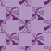 Seamless pattern with abstract floral elements, modern botanical illustration in a minimalist Matisse style. Floral purple vector pattern for fabrics, clothing, design