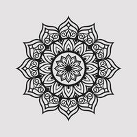 Vector linear floral laser-cutting seamless decorative black and white pattern mandala design