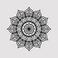 Vector linear floral laser-cutting seamless decorative black and white pattern mandala design