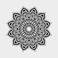 Vector linear floral laser-cutting seamless decorative black and white pattern mandala design