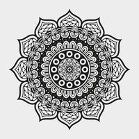 Vector linear floral laser-cutting seamless decorative black and white pattern mandala design