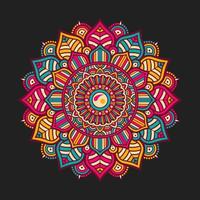 Vector colorful decorative round floral shaped mandala pattern illustrated background