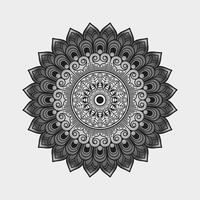 Vector linear floral laser-cutting seamless decorative black and white pattern mandala design