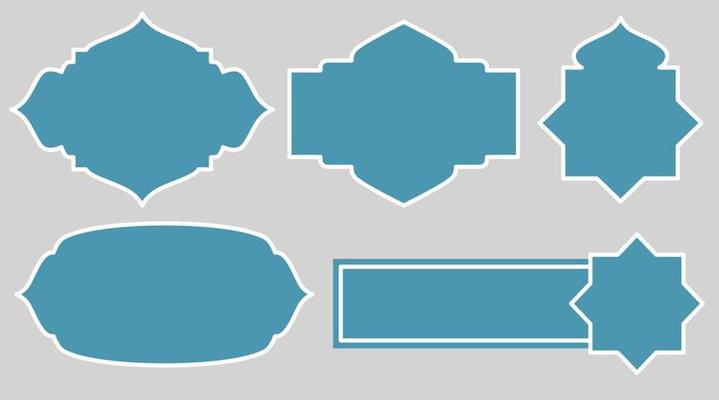 Horizontal Islamic Shapes Collection Best for Label, Frame, and Banner