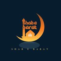 shab-e-barat urdu caligrafía con mezquita diseño vector ilustración