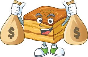 A cartoon character of baklava vector