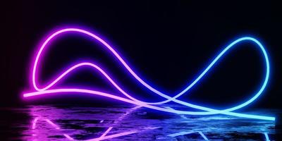 3d render,abstract wave technology background with blue and pink light .colorful fantastic background with curvy shape glowing photo