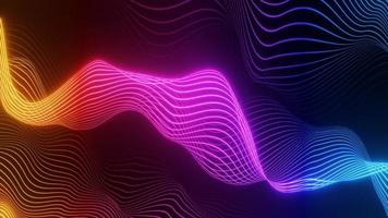 3d render,abstract wave technology background with colorful  light . colorful fantastic background with curvy shape glowing . photo