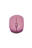 Pink wireless computer mouse isolated on white background. Computer hardware. Front view. photo