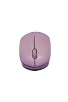 Purple wireless computer mouse isolated on white background. Computer hardware. Front view. photo