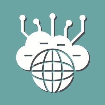 icono de vector de nube informática