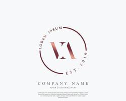 Initial letter VA Feminine logo beauty monogram and elegant logo design, handwriting logo of initial signature, wedding, fashion, floral and botanical with creative template vector