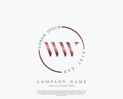Initial letter WW Feminine logo beauty monogram and elegant logo design, handwriting logo of initial signature, wedding, fashion, floral and botanical with creative template vector