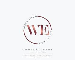 Initial letter WE Feminine logo beauty monogram and elegant logo design, handwriting logo of initial signature, wedding, fashion, floral and botanical with creative template vector