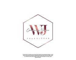 inicial letra wj femenino logo belleza monograma y elegante logo diseño, escritura logo de inicial firma, boda, moda, floral y botánico con creativo modelo vector
