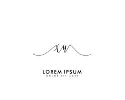 Initial letter XU Feminine logo beauty monogram and elegant logo design, handwriting logo of initial signature, wedding, fashion, floral and botanical with creative template vector