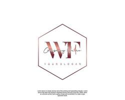inicial letra wf femenino logo belleza monograma y elegante logo diseño, escritura logo de inicial firma, boda, moda, floral y botánico con creativo modelo vector
