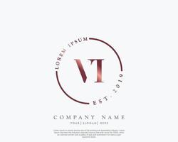 Initial letter VI Feminine logo beauty monogram and elegant logo design, handwriting logo of initial signature, wedding, fashion, floral and botanical with creative template vector