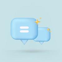 3d realistic dialog message icon vector