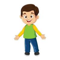 Vector cartoon funny little boy posing